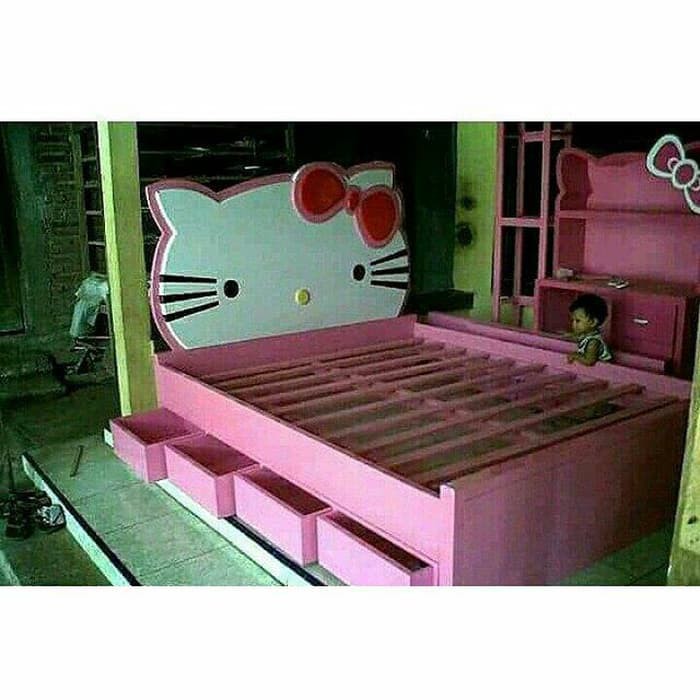 Tempat tidur anak, tempat tidur hello kitty, tempat tidur anak murah