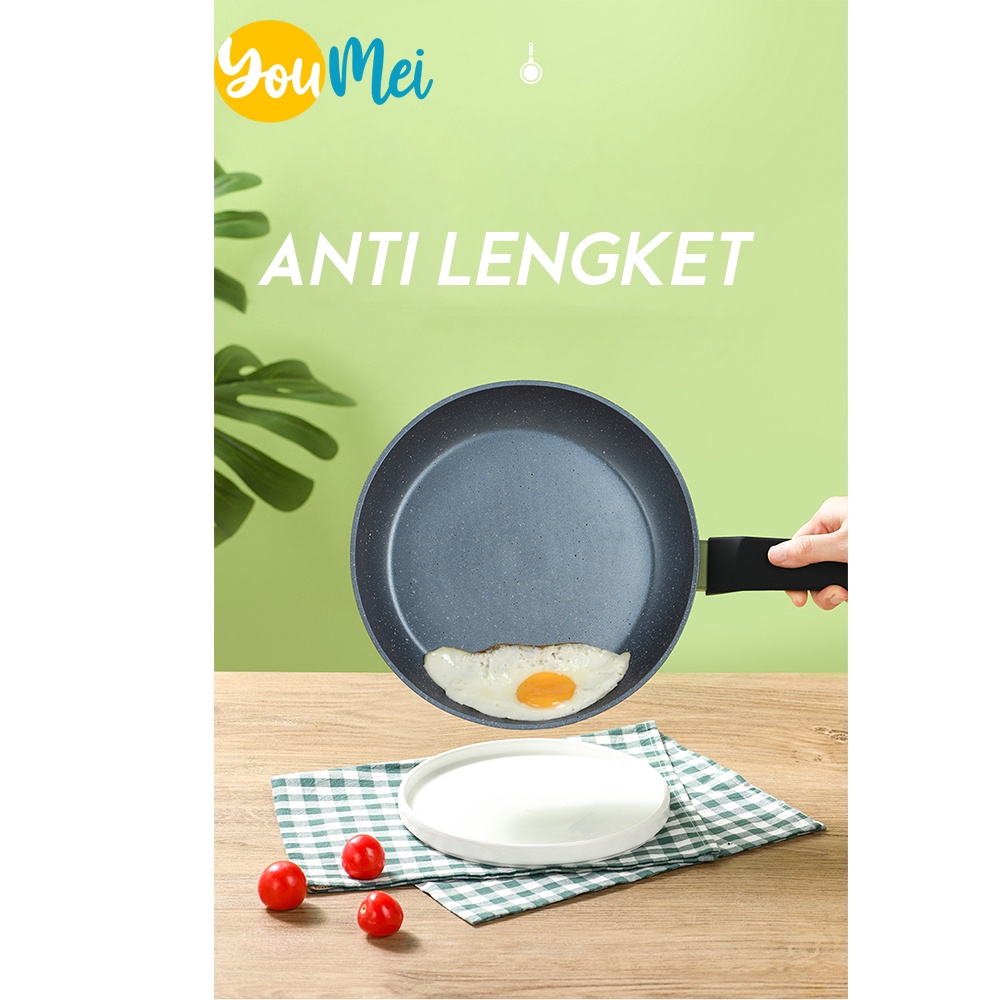 Teflon Enamel Masak Wajan Anti Lengket tanpa minyak Non Stik - Fry  pan -1075