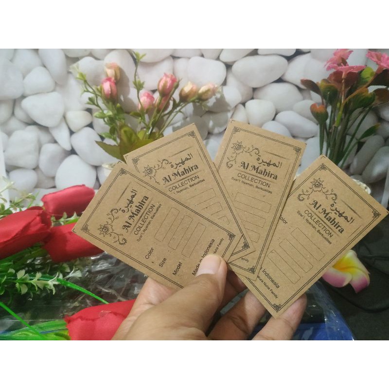 

hangtag label baju custom craft coklat / handtag label baju / hand tag label baju thank you / hantag label baju kertas craft coklat custom design murah 500pcs