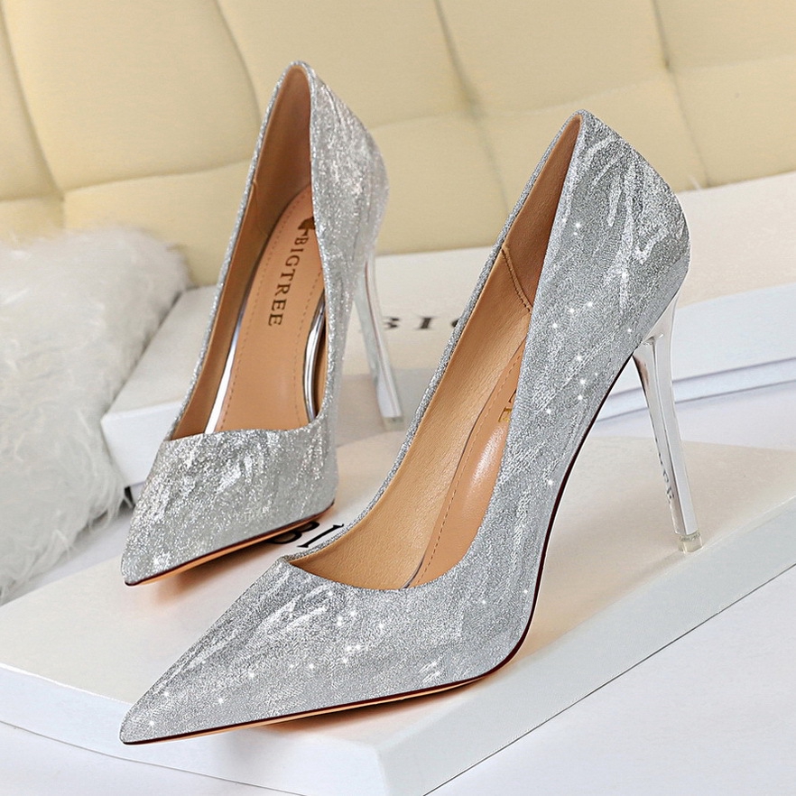 Ready Stock Women Wedding Bride Pointed Toe High Heel Sandals