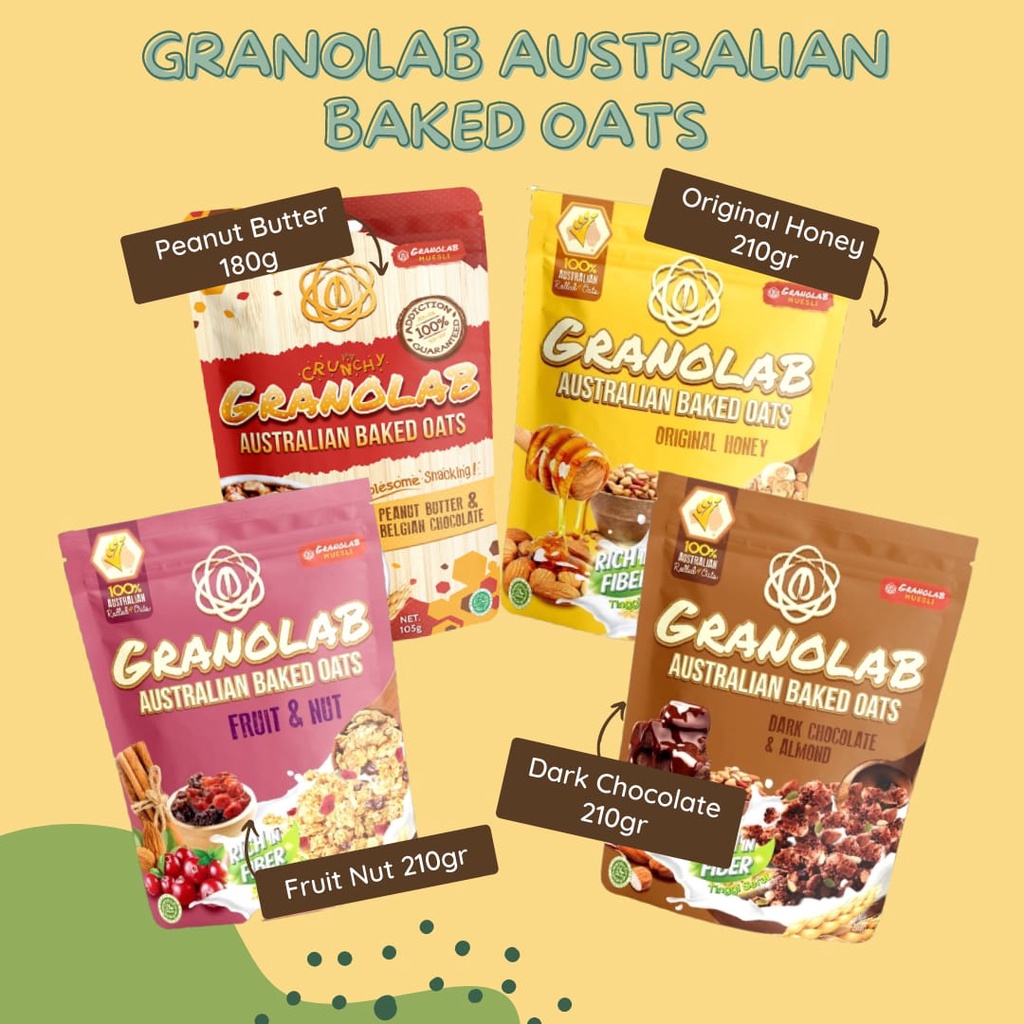 Jual Granolab Muesli Australian Baked Oat Sereal Sarapan Sehat Granola