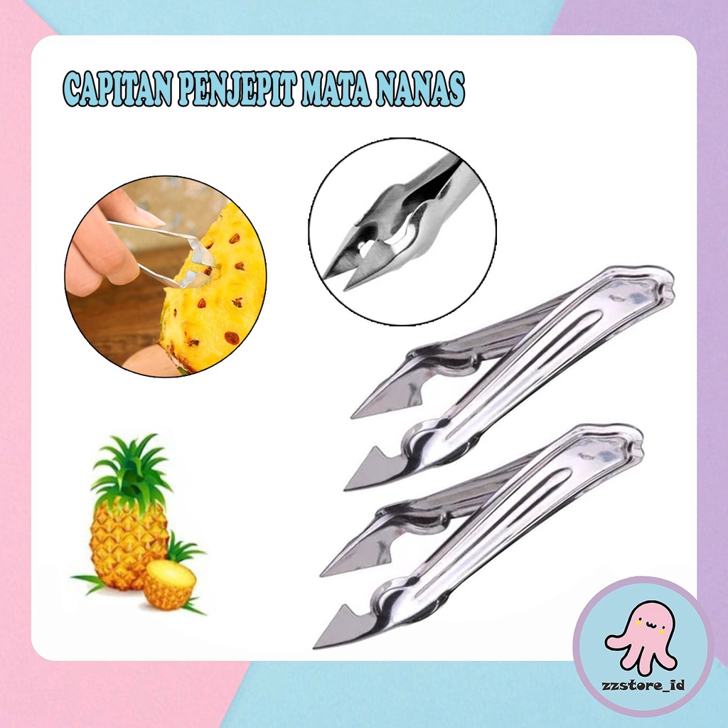 Alat Penjepit Mata Nanas Stainless / Capitan Nanas / Eye Pineaple Skin Fruit Slicer