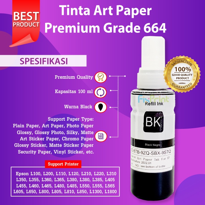 Tinta Epson Art Paper Diamond Ink Best Photo Quanlity Grade A Korea