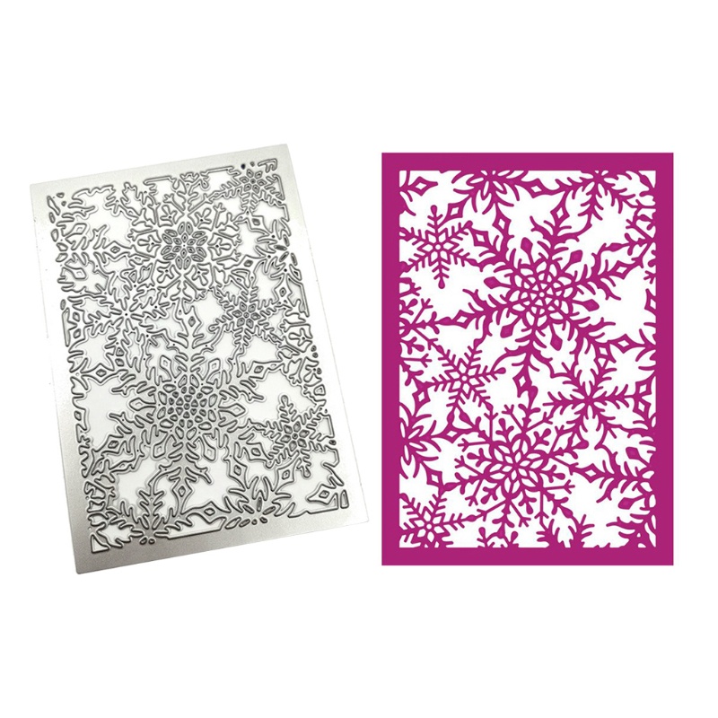 Zzz Cetakan Stensil Cutting Dies Motif Snowflake Natal Bahan Metal Untuk Scrapbook / Craft DIY