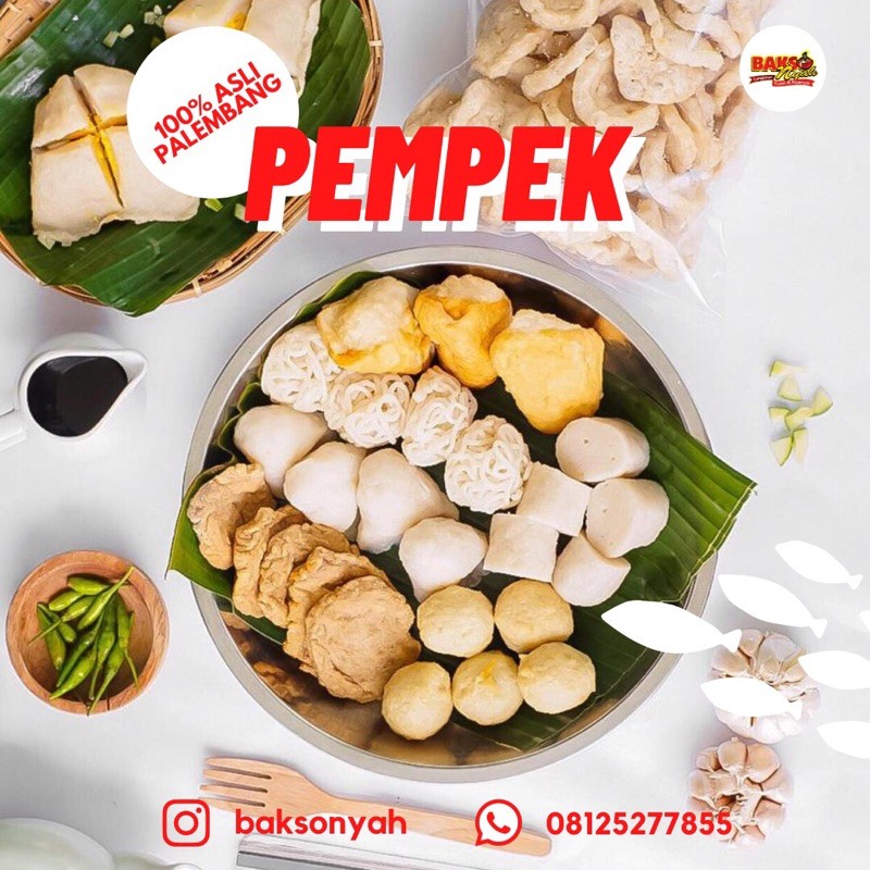 

Pempek Asli Palembang (10 Pempek Kecil Campur)