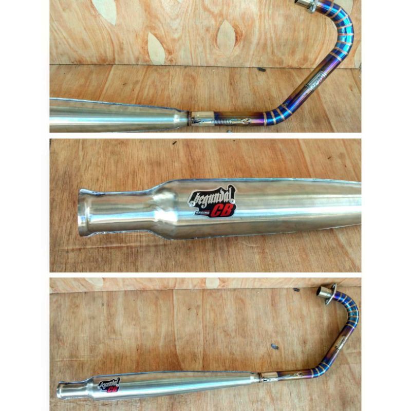 KNALPOT CB CORBI BEGUNDAL CB FULL STAINLIST LEHER BLUEMOND
