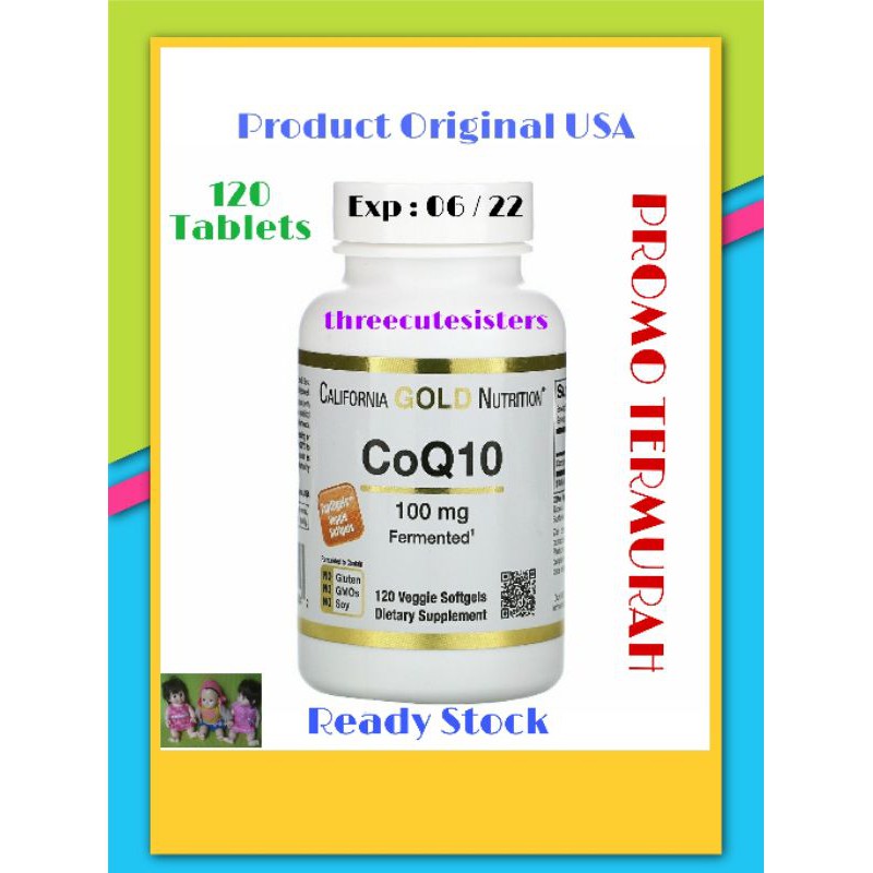 Vitamin Antioksidan COQ10 100 mg California Gold Nutrition 60 Caps/120 Caps baik untuk jantung