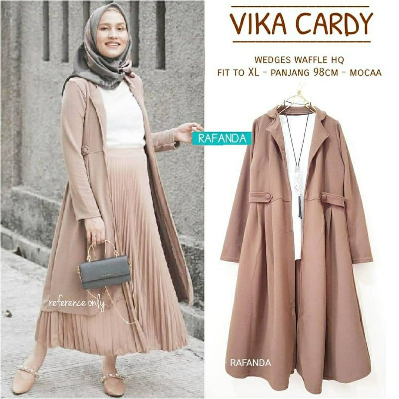 Vika Cardy, KARDIGAN WANITA MUSLIM CANTIK BAHAN WEDGES WAFFLE LD 98-110 TERMURAH PALING LARIS OOTD