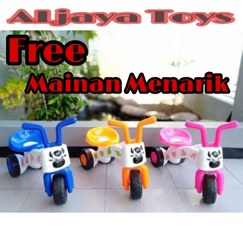 Mainan Sepeda Balita Push Bike Tricyle Cow // Mainan Sepeda Anak Roda 3