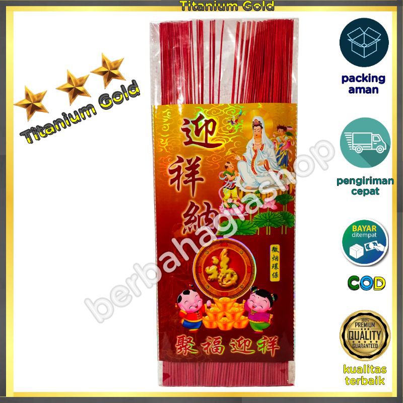 Hio Dupa Merah Halus Wangi Titanium Gold Stick Incense Taiwan