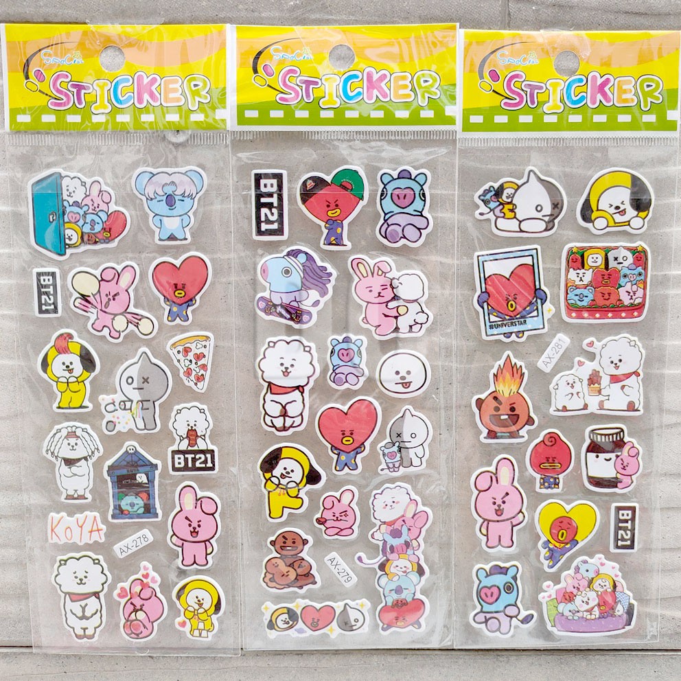 MURAH!!! STICKER BT21 STICKERS KARAKTER BTS STIKER TATA CHIMMY RJ KOYA COOKY MANG SHOOKY VAN