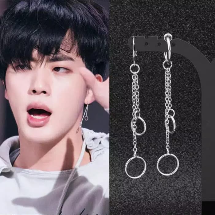 EE0395 - Anting Gantung Jepit Tanpa Tindik Pria Wanita Kpop Korea BTS