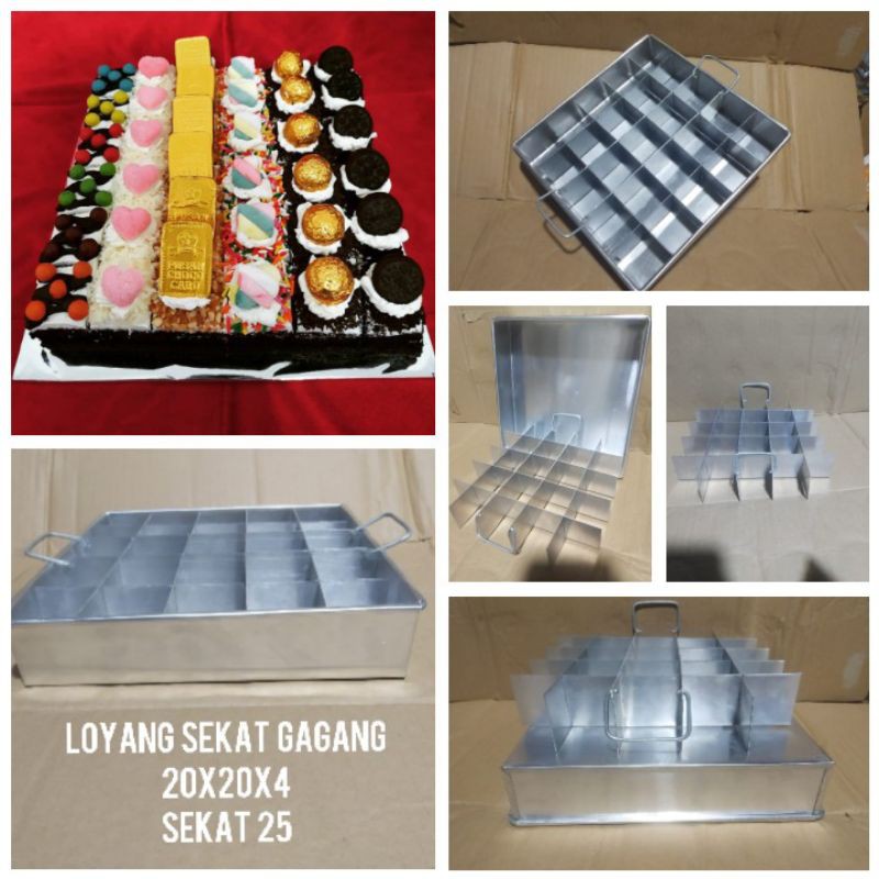 loyang sekat brownies 20x20 / loyang brownies sekat / loyang brownies sekat gagang