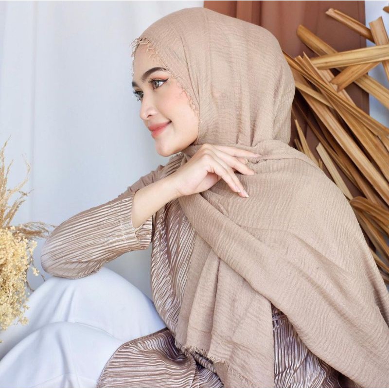 PASHMINA CRINCLE IMPORT/Pashmina Import/Hijab Premium/Jilbab Termurah