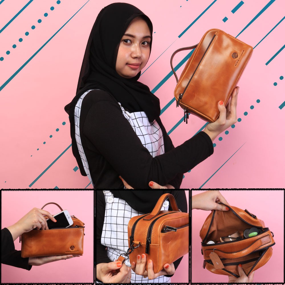 Tas Selempang Kulit Sapi Fashion Wanita Slingbag Tas Slempang Sling Bag Violetta AP01