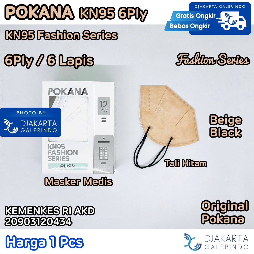 Masker POKANA KN95 6PLY Fashion Series Adult / Dewasa - Medical Mask / Masker Medis Fashion