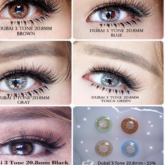 ➳ ORIGINAL Dubai 3 Tones Series Soft lens Soflen Soflens Gray Grey Brown Blue Tosca Toska Green Blac