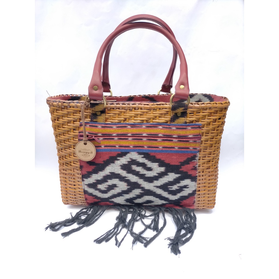 Tas Rotan Tote Handbag Tenun