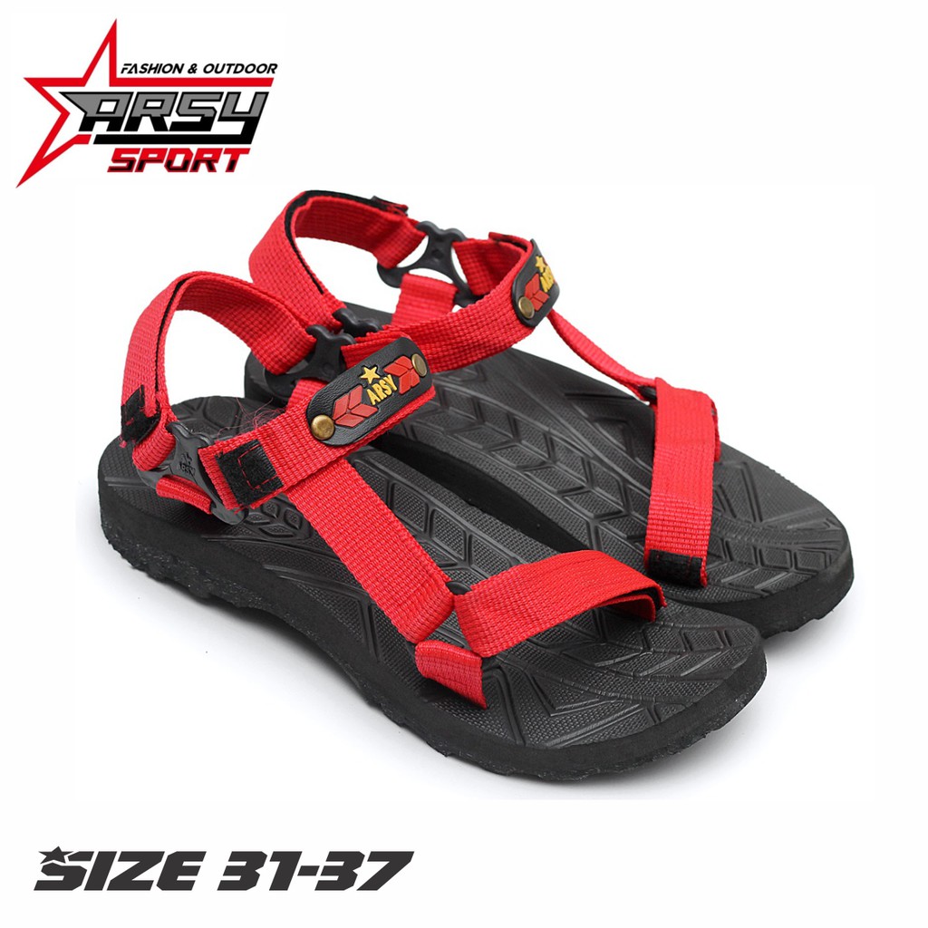 Arsy Sport Sandal  Gunung  Anak  Tanggung Merah SIze 31 37 