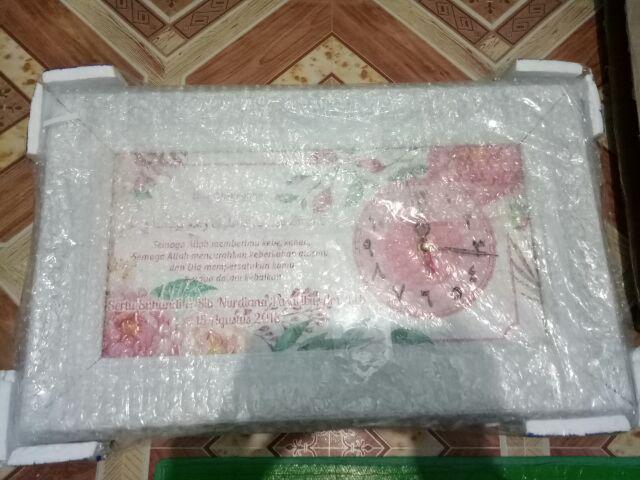 Hiasan Jam Dinding Doa Pernikahan Untuk Kado Wedding Shabby Chic Water Color  Frame Ukir Uk 20x40