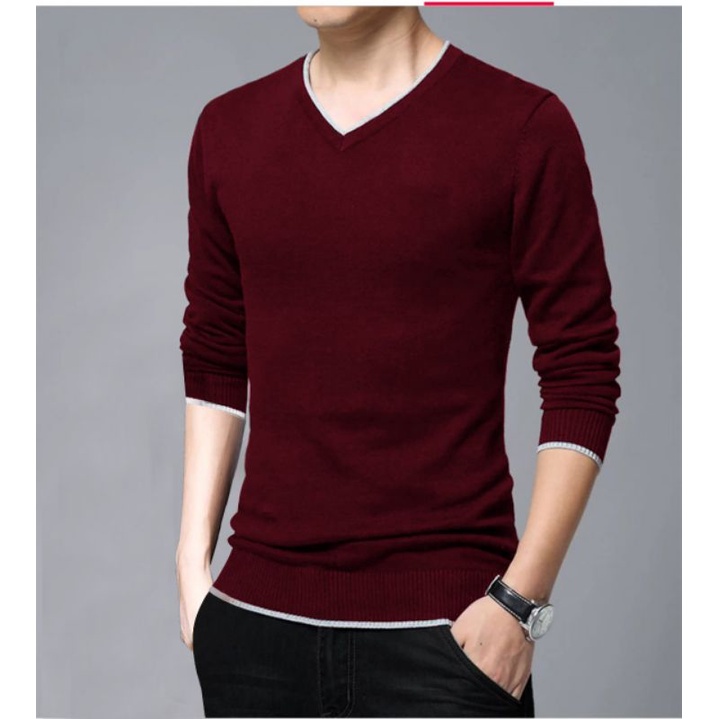 COD/DS/BAJU SWEATER VNECK POLOS (XL)