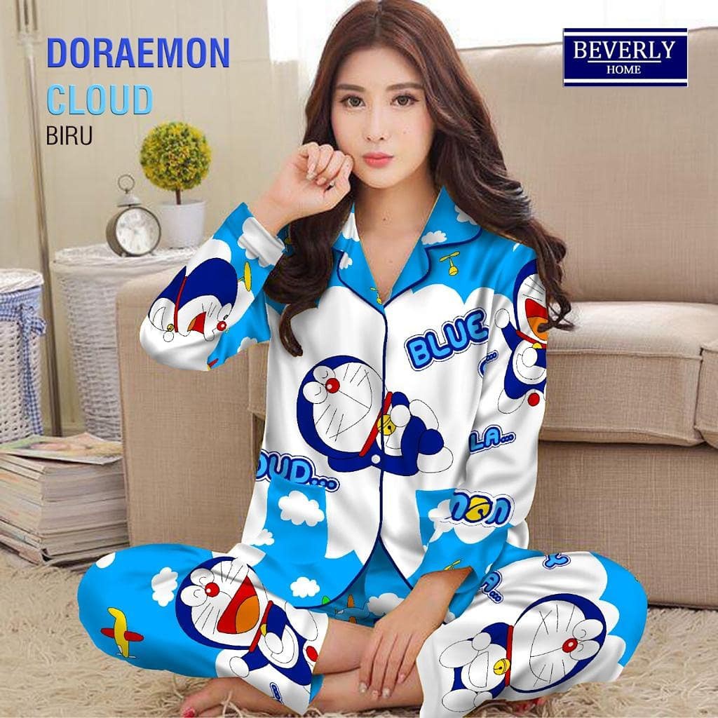 BAJU TIDUR WANITA/PIYAMA WANITA KATUN MOTIF KARAKTER LENGAN PANJANG PP PART 1