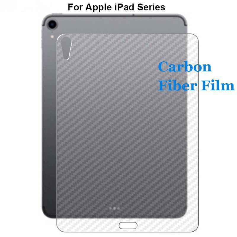 2PCS For Apple iPad Pro 12.9 11 2021 2020 2018 3D Anti-fingerprint Carbon Fiber Back Skin Film iPad Air 4 3 2 1 iPad 9 8 7 6 5 iPad 10.2 Mini 6 5 4 3 2 1 8.4 7.9 Rear Screen Protector