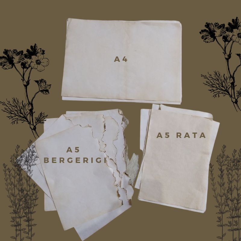 

old paper (kertas jadul) / vintage old paper - tea dyed/coffee dyed