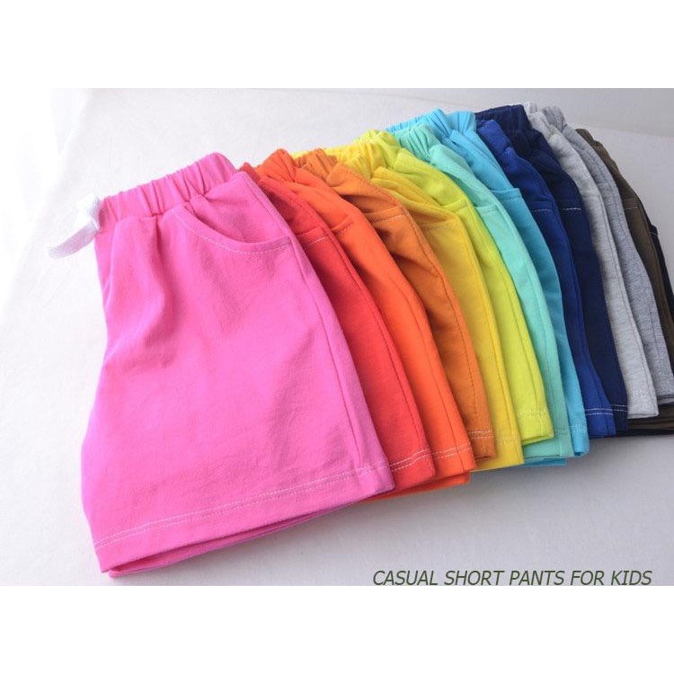 CELANA PENDEK POLOS / Short Pants / CELANA SANTAI HARI HARI PENDEK BERKUALITAS  1 - 10 Tahun M-VIN