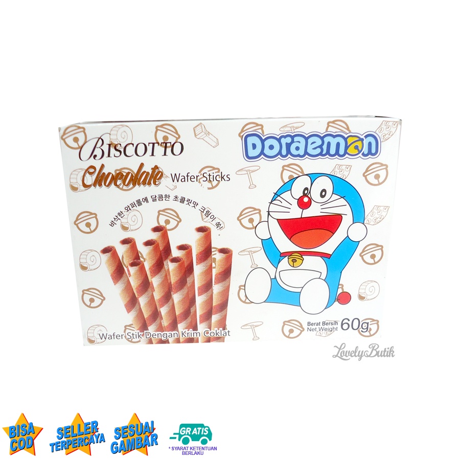 Biscotto Wafer Stick Rasa Coklat dan Vanilla Milk Isi 8 Kotak Lovelybutik