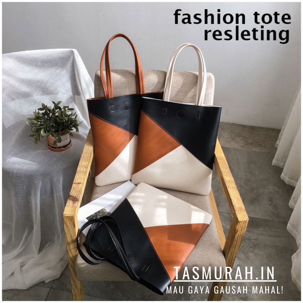 COD SALE 2.2 - TOTEBAG RESLETING KULIT BOTEGA [MUAT LAPTOP] TAIGA TIGA WARNA HITAM, KREM, COKLAT | TOTEBAG KASUAL/KOREAN | TOTEBAG KERJA, KULIAH, SEKOLAH, TRAVELING | TOTEBAG FASHION SHOW