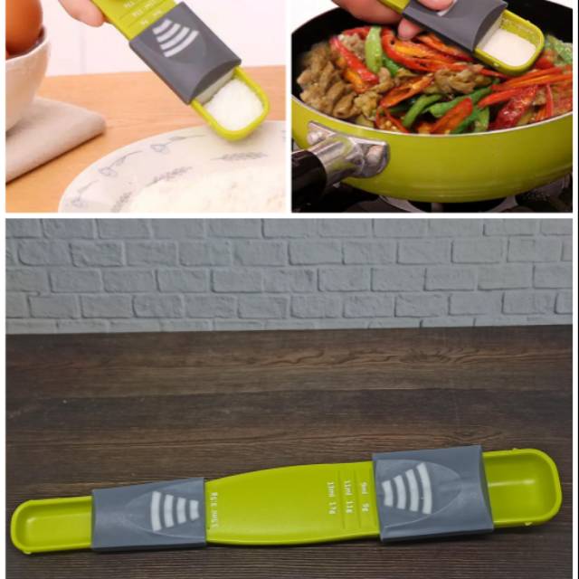 Sendok Takar Ukur Geser / Sliding Measuring Spoon / Alat Takaran / non timbangan alat dapur jn