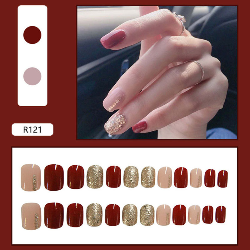 R121-r133 24pcs / Kotak Kuku Palsu Full Cover Untuk Nail Art