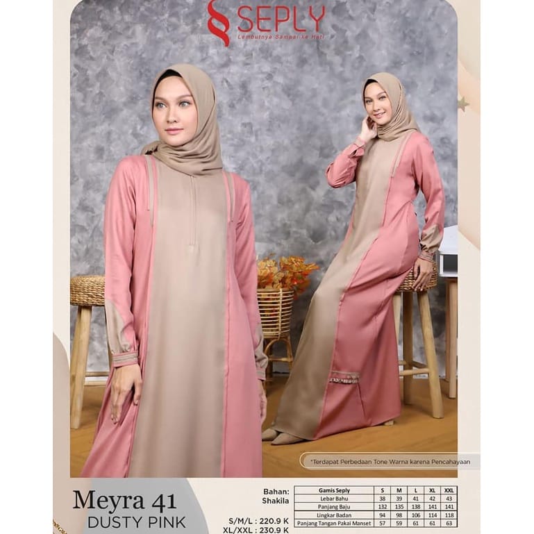 GAMIS TERBARU 2022 SEPLY MEYRA 41 DUSTY PINK
