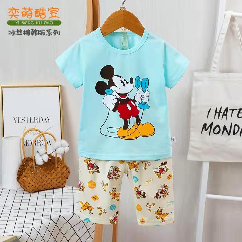 HPL kubao stelan anak import lengan pendek , celana selutut. Kualitas bahan bagus