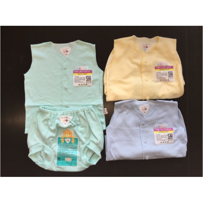 Setelan Kutung Polos Newborn Libby (celana pop + baju kutung)