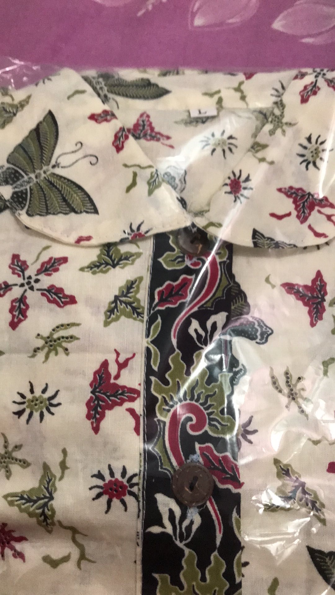 Top Blus Batik Midi Kupu Kupu Cantik Dasar Putih Tidak Luntur Kemeja Batik Anak Perempuan Berkerah