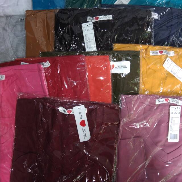 Kaos belle xxL lengan panjang V-neck