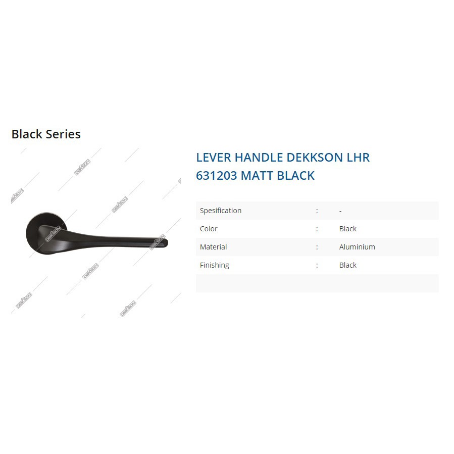 HANDLE DEKKSON LHR 631203 MATT BLACK Handle Pintu Hitam Black Dekson