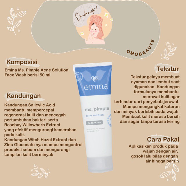 (READY&amp;ORI) Emina Ms Pimple Acne Solution Spot Gel/Facial Wash/Moisturizing/Toner/Loose Powder