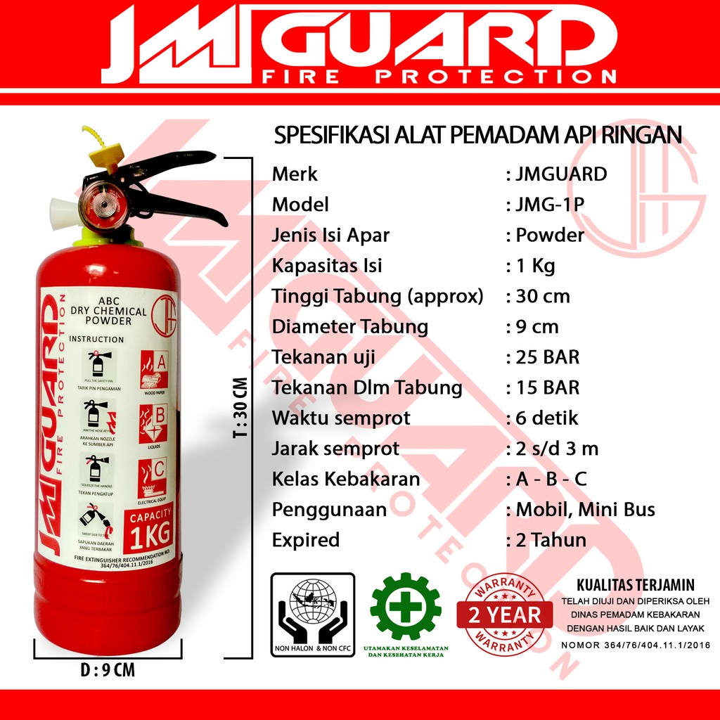 Apar 1 Kg Alat Pemadam Api Ringan Fire Extinguisher Abc Dry Powder