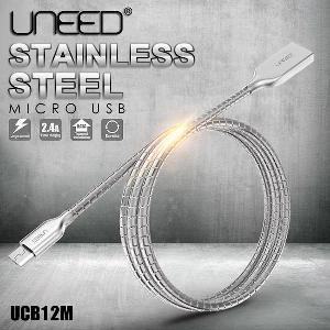 Promo Uneed Kabel Micro Usb Stainless Steel Quick Charge   Data Cable Diskon