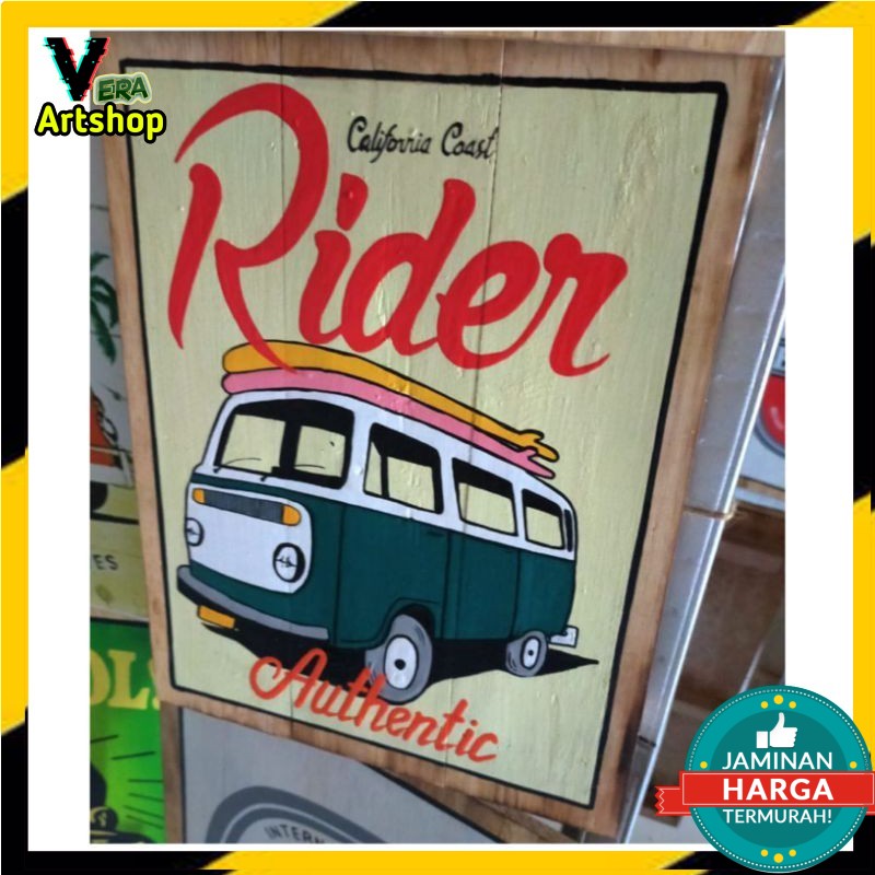 Lukisan Kayu Rider Vw