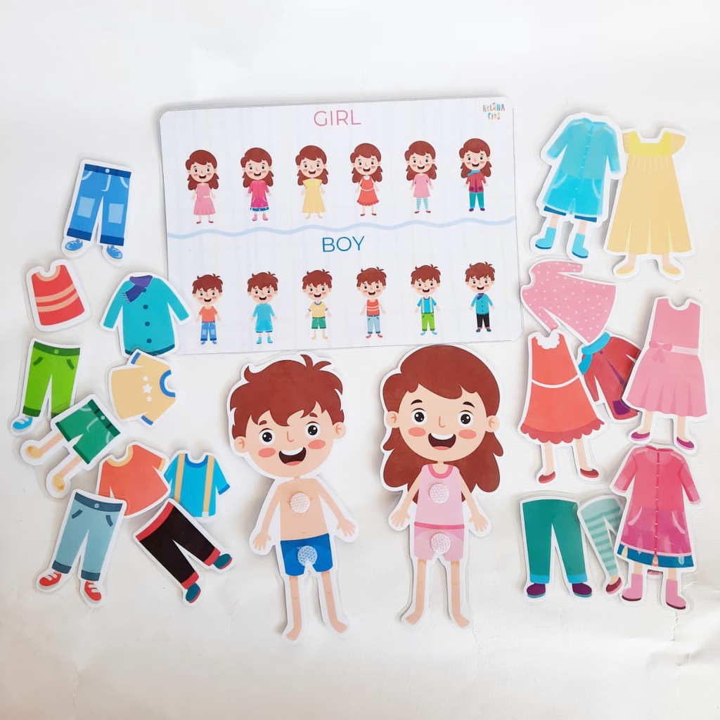 Mainan Edukasi Anak BP Orang-orangan Kertas Bepe Bepean Aktivitas Belajar PAUD Pretend Play