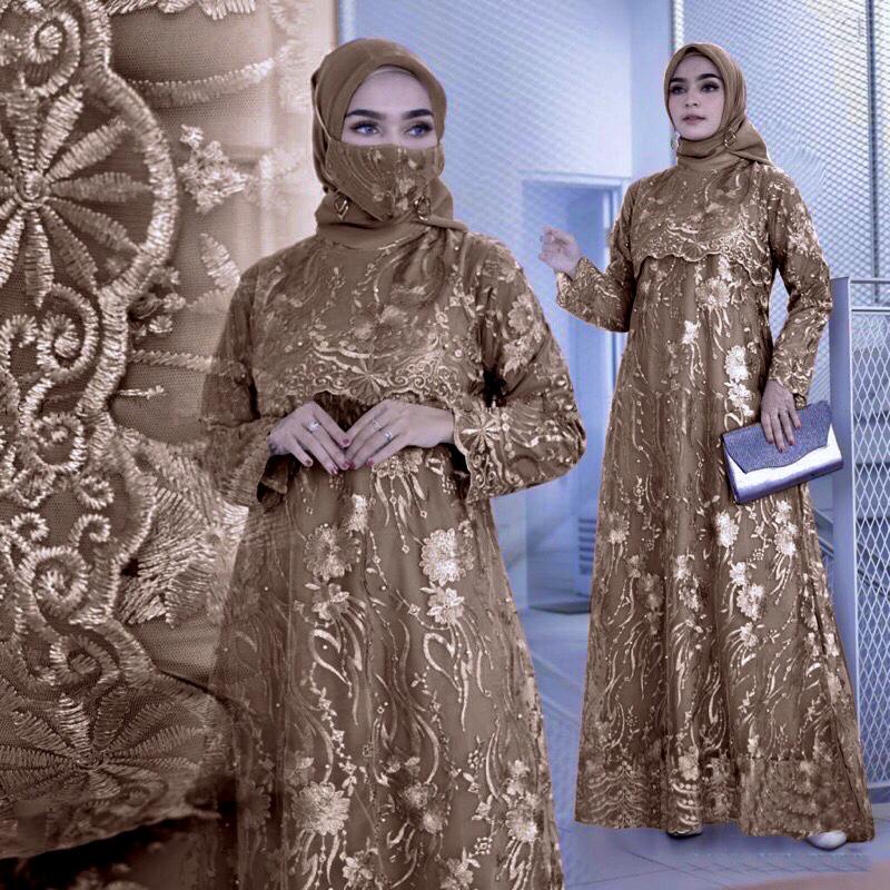 New Produk Gamis Putri/Gamis Maxi Kondangan/Size M /L/ /XL/ XXL/3L/Dress Kondangan/Gamis Pesta/Gamis Terbaru/Gamis Remaja Kekinian