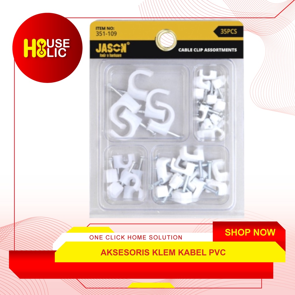 Aksesoris Klem Kabel PVC Set 35 Pcs - 351-109