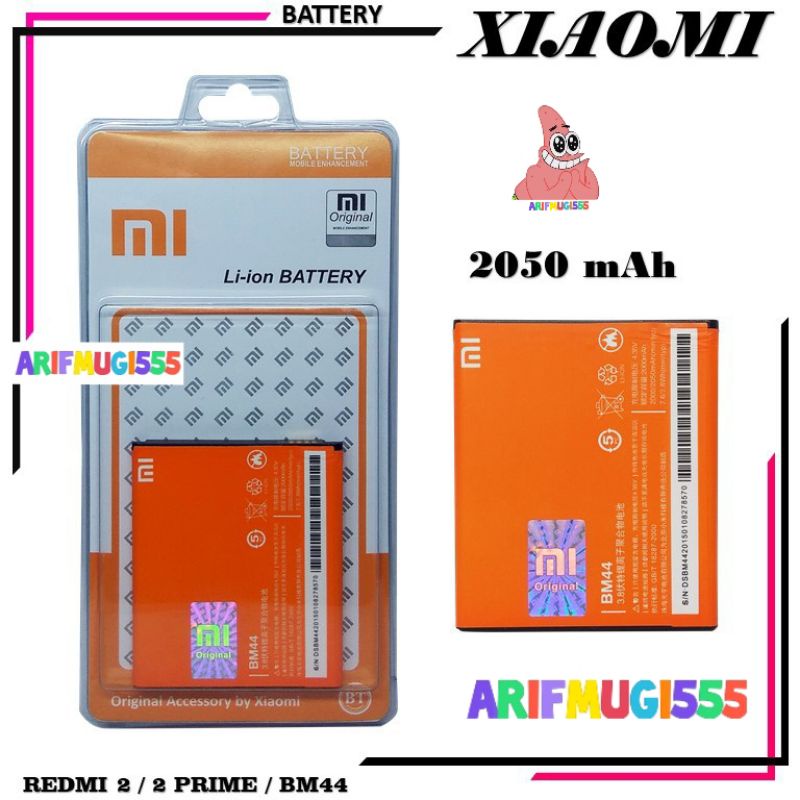 Baterai Batrai Battery Batu Hp Xiaomi Redmi 2 2s 2 Prime bm44 Original