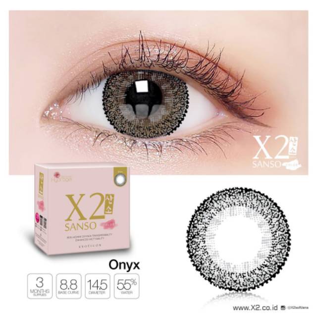 Softlens X2 SANSO/soflen warna bulanan x2 sanso/soflens hydrogel normal s/d -6.00