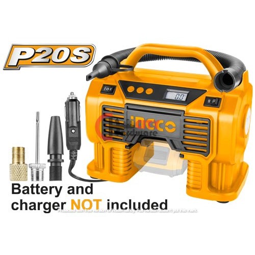 KOMPRESSOR ANGIN + LAMPU BATERAI POMPA BAN 20V 160PSI INGCO - CACLI2002