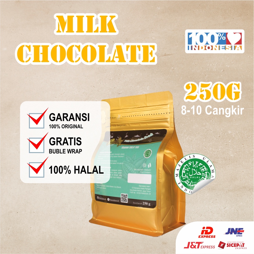 

Minuman Coklat Bubuk dengan Susu Premium 250g Milk Chocolate Drink 3in1 Siap Seduh Semua Pasti Original
